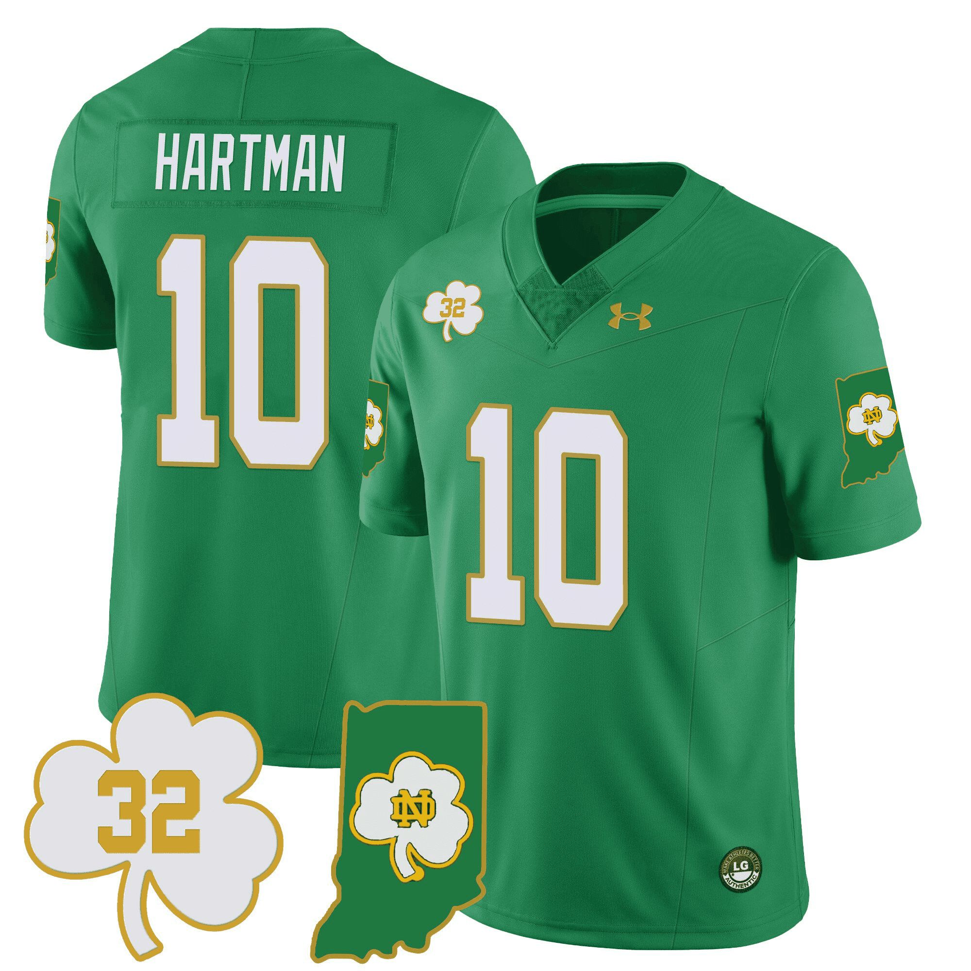 Men Notre Dame Fighting Irish #10 Hartman Green 2024 Vapor Limited NCAA Jersey